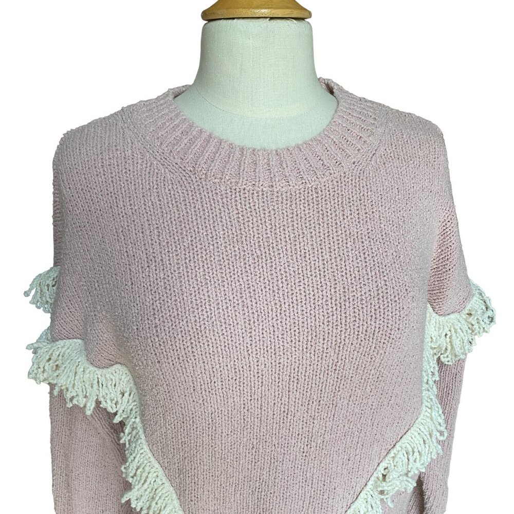 Madewell Montford Fringe Sweater Pink Twee FeminineSoft Girl Fairycore -XS - Picture 6 of 14